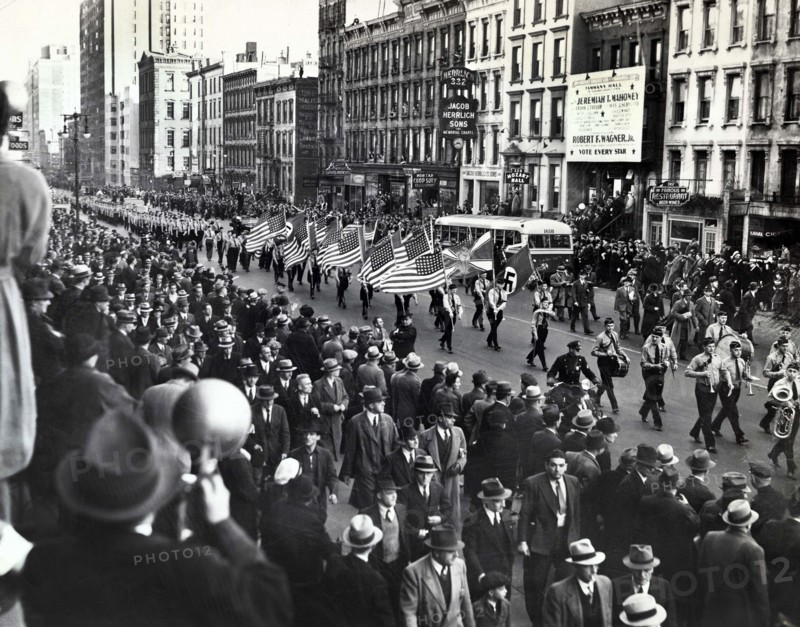 German American Bund parade, East 86th Street, New York City, New York, USA, New York World-Telegram and the Sun Newspaper Photograph Collection, October 30, 1937