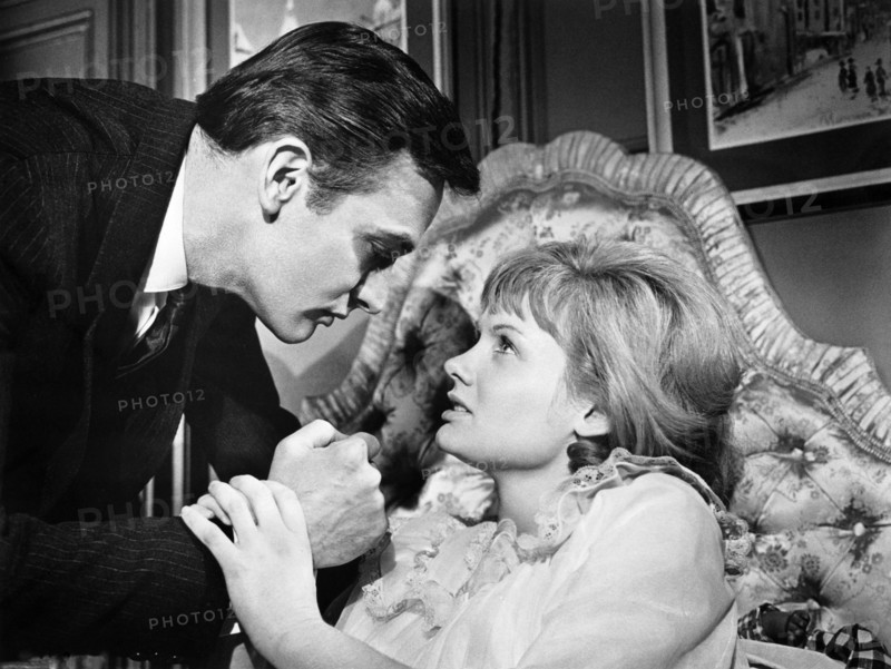 David Knight, Jennie Linden, on-set of the film, "Nightmare", Rank Film Distributors, 1964
