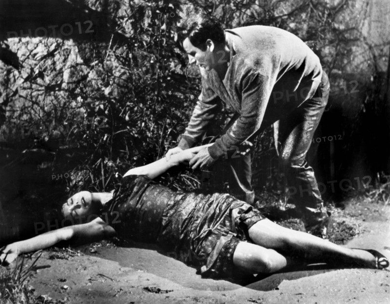 Elisa Montes, Jorge Martin, on-set of the Spanish-German film, "Island Of the Doomed", Spanish title: "La isla de la muerte", aka "Maneater Of Hydra", "The Blood Suckers" (UK), Accord-Film, Allied Artists, 1967