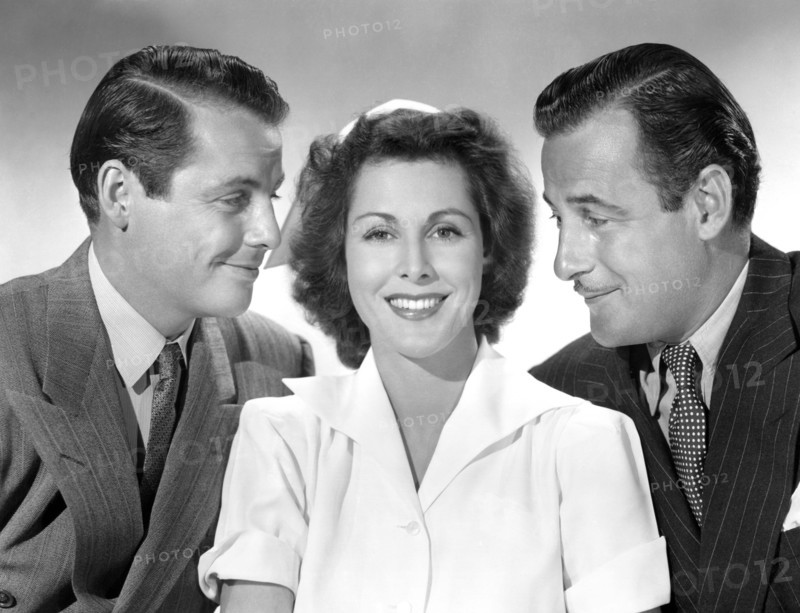 James Ellison, Frances Dee, Tom Conway, on-set of the film, "I Walked With A Zombie", RKO Radio Pictures, 1943