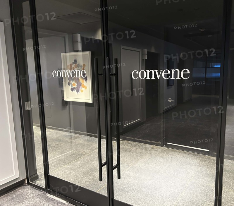 Convene, premium office and event space, lobby entrance, 530 Fifth Avenue, New York City, New York, USA