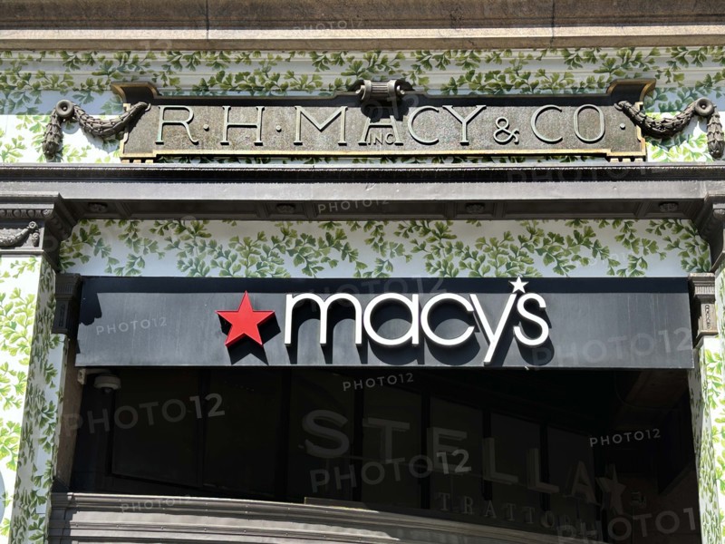 R.H. Macy & Company, exterior view detail, New York City, New York, USA
