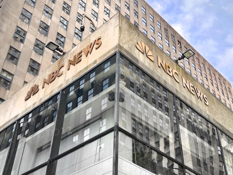 NBC News, building exterior, low angle view, Rockefeller Center, New York City, New York, USA