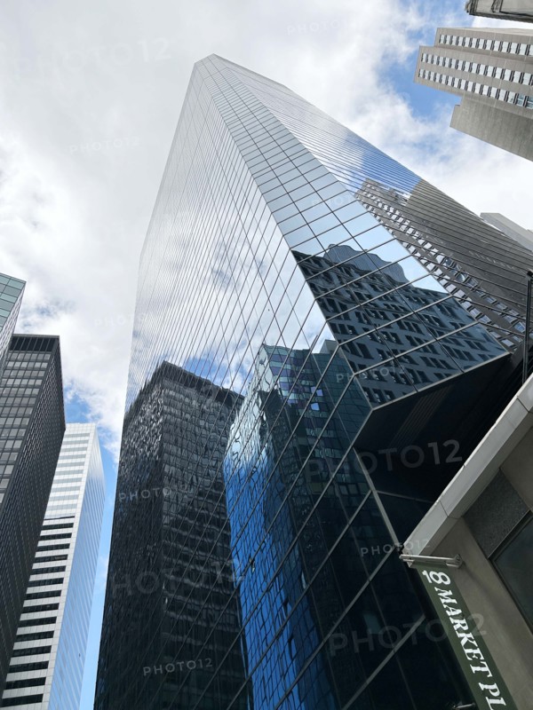 Broad Financial Center, low angle view, 33 Whitehall Street, New York City, New York, USA