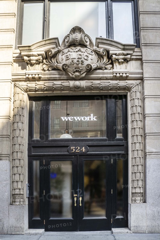 WeWork co-working office space, building exterior, SoHo, New York City, New York, USA