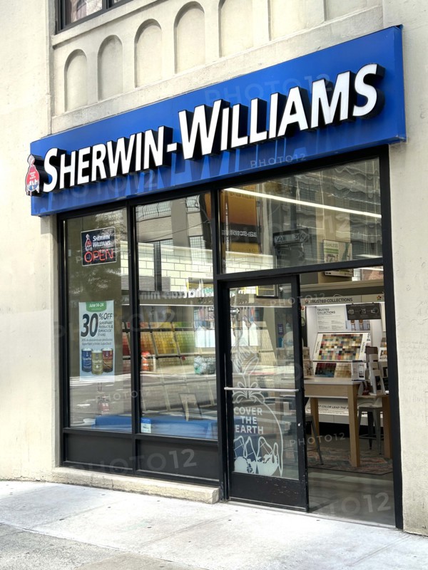 Sherwin-Williams store, building exterior, New York City, New York, USA