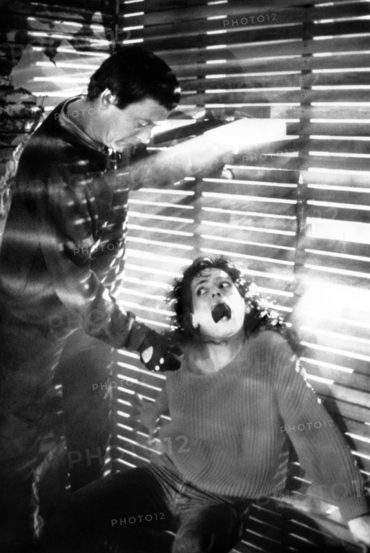 Dennis Lipscomb, Leslie Wing, on-set of the film, "Retribution", Taurus Entertainment Company, 1987