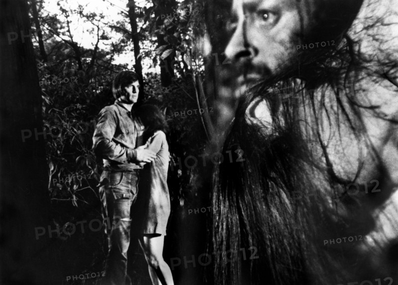 Chris Robinson (left), on-set of the film, "Thunder County", aka "Convict Women", Trans-International Films, 1974