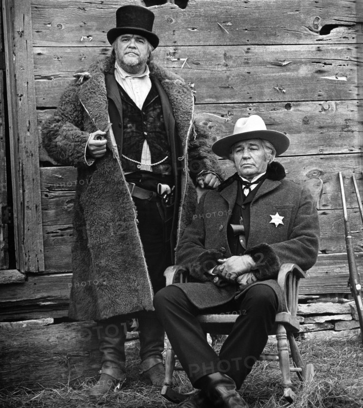 David Huddleston, Jim Davis, on-set of the western film, "Bad Company", Paramount Pictures, 1972