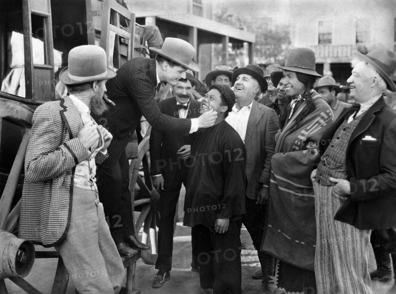 Forrest Stanley, James Gordon, on-set of the silent western film, "Beauty And The Bad Man", Producers Distributing Corporation, 1925