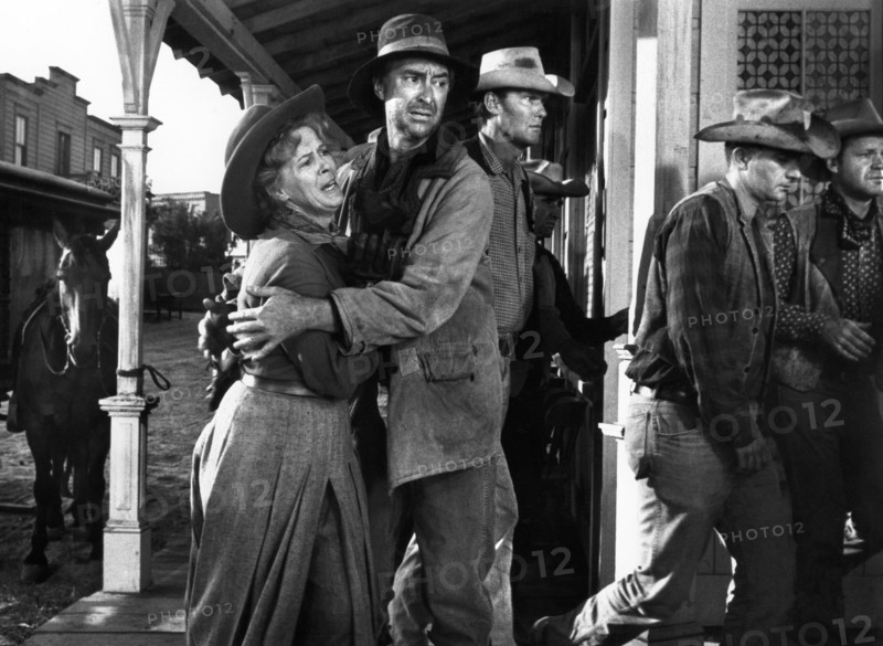 Natalie Masters, James Griffith, on-set of the western film, "A Big Hand For The Little Lady", Warner Bros., 1966