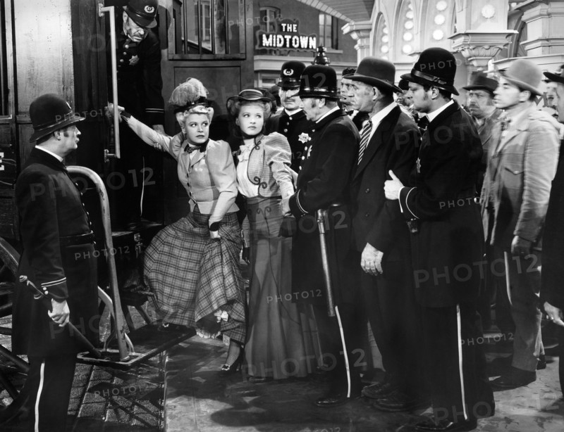 Collette Lyons, Susanna Foster, on-set of the western film, "Frisco Sal", Universal Pictures, 1945