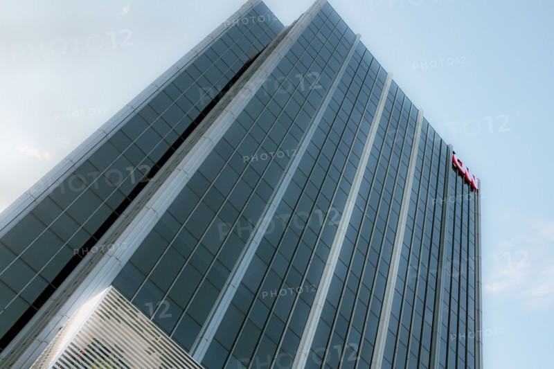 CNN Headquarters building, building exterior, low angle view, Los Angeles, California, USA