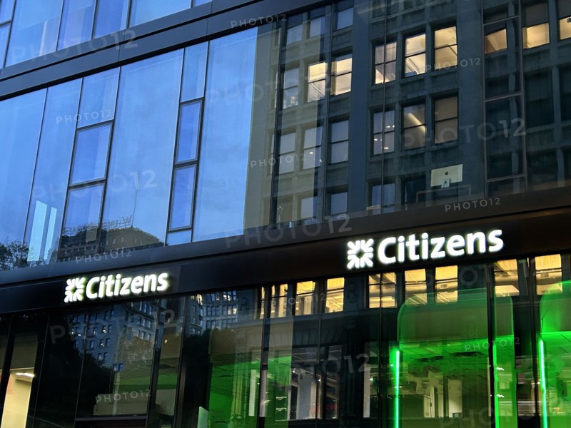 Citizen's Bank, building exterior and company logo, New York City, New York, USA