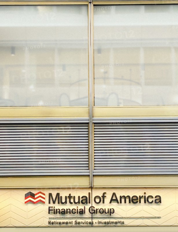 Mutual of America Financial Group, office building exterior, New York City, New York, USA