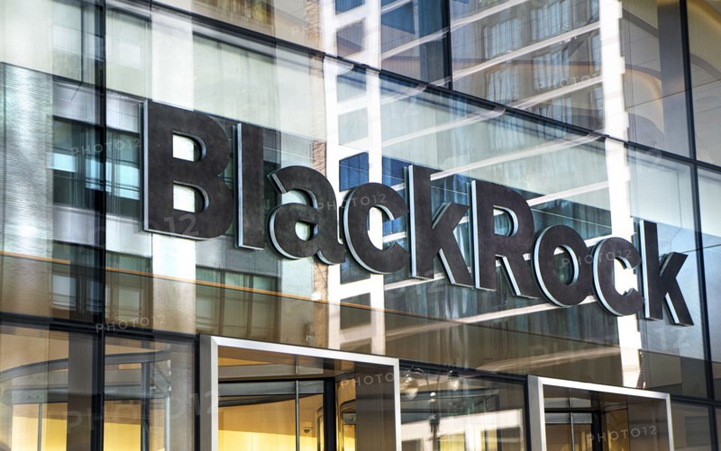 BlackRock, Inc., American international investment company, company sign outside building headquarters, 50 Hudson Yards, New York City, New York, USA