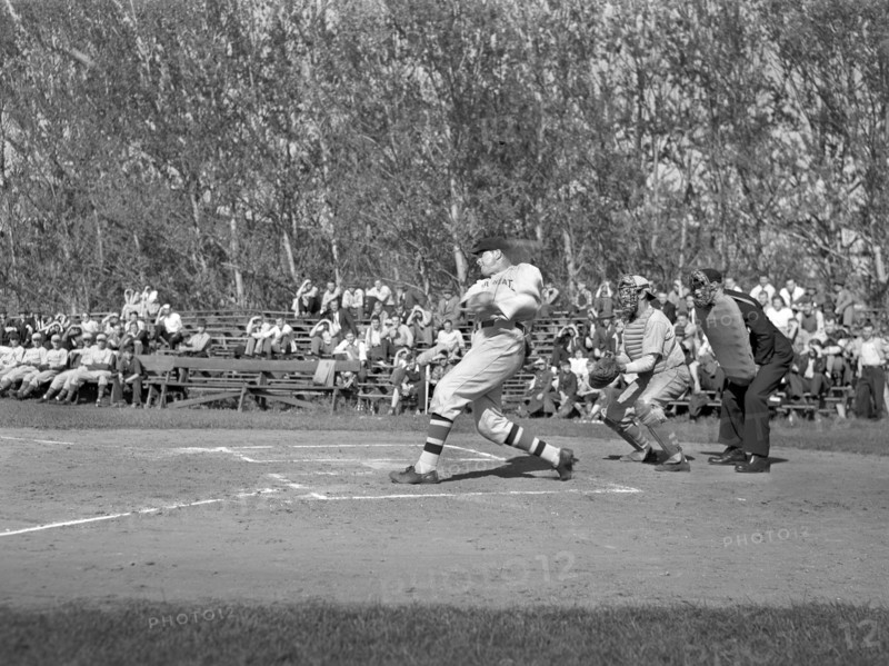 Iowa State versus Nebraska, college baseball game, Ames, Iowa, Jack Delano, U.S. Farm Security Administration, May 1942