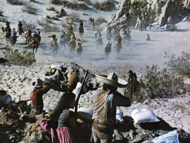 Pedro Armendáriz Jr., James Sikking, on-set of the film, "The Magnificent Seven Ride!", United Artists, 1972