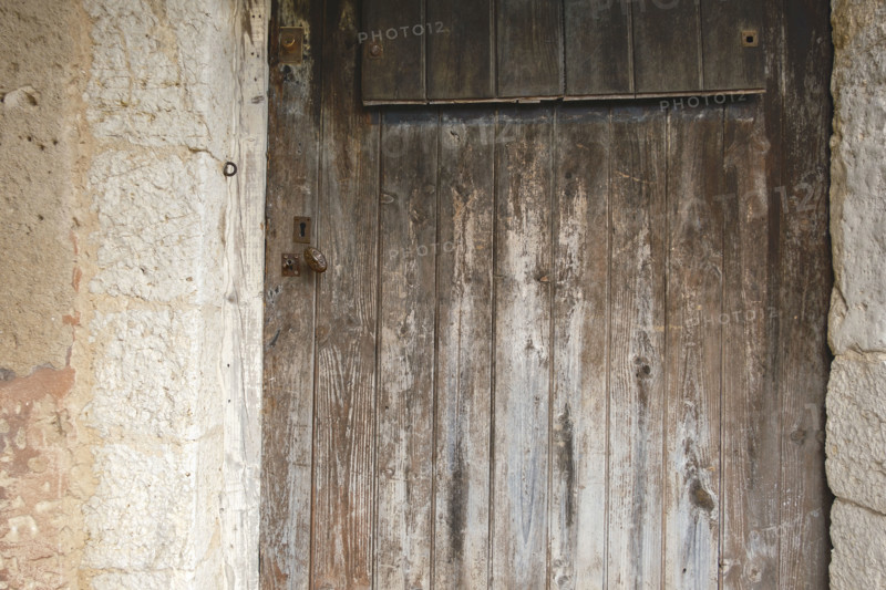 Weathered wood door