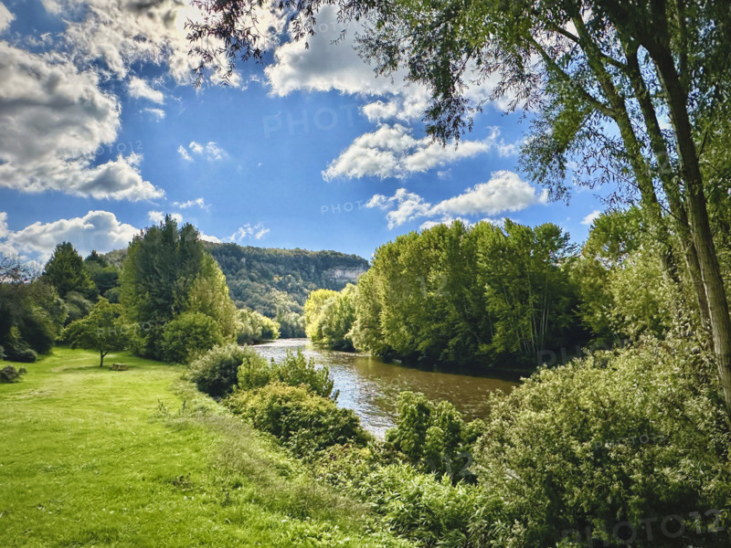 Vezere River and surrounding landscape, Dordogne, France