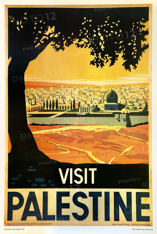 Visit Palestine, Travel Poster, Tourist Development Association of Palestine, Franz Krauz, 1936