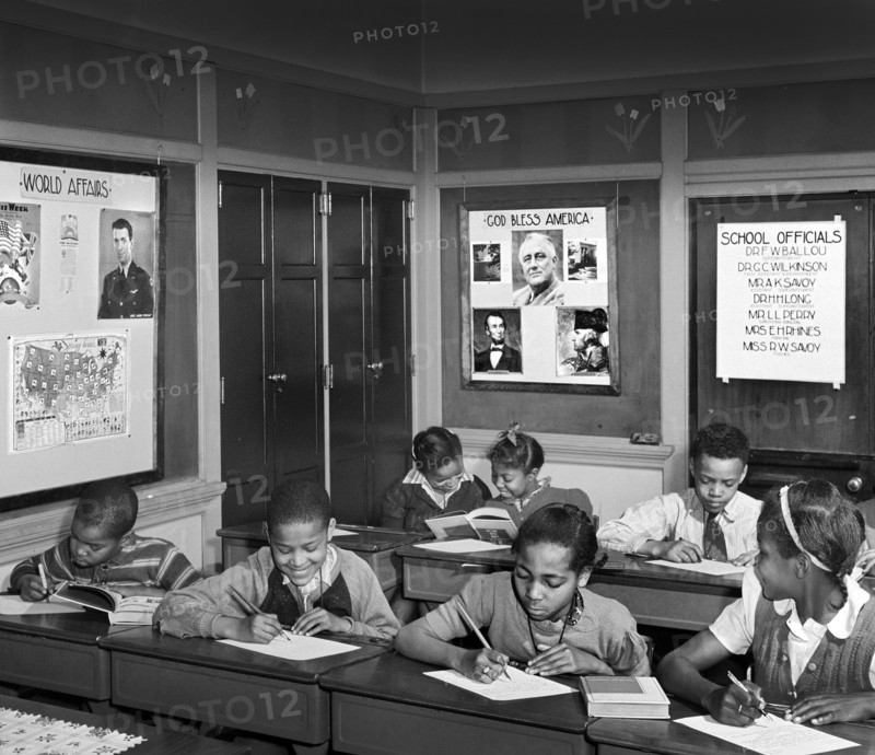 Students in composition class in grammar school, Washington, D.C., USA, Marjory Collins, U.S. Office of War Information, March 1942