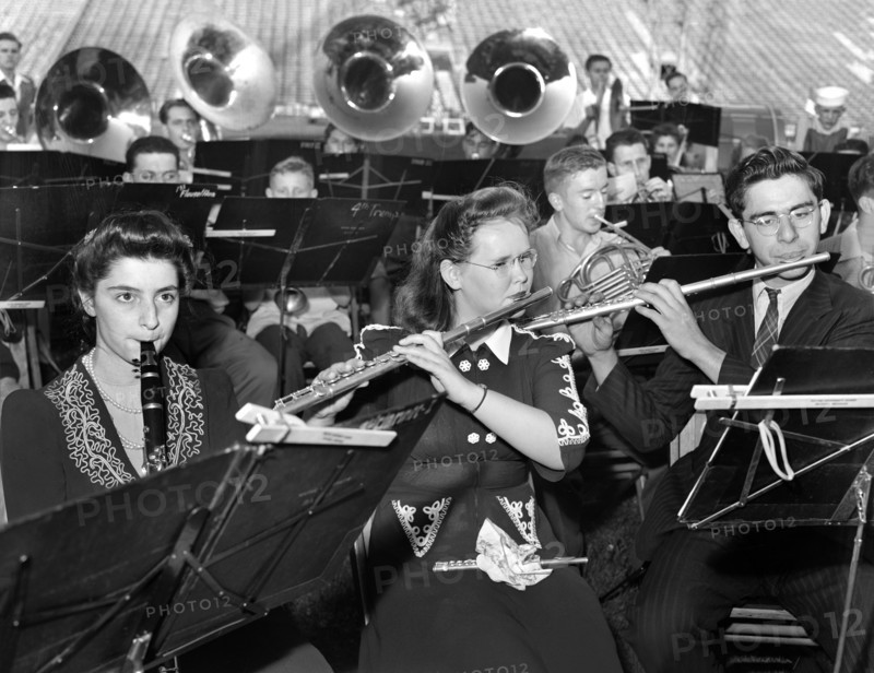 Musicians at Blitz Scout meeting, Detroit, Michigan, USA, Arthur S. Siegel, U.S. Office of War Information, July 1942