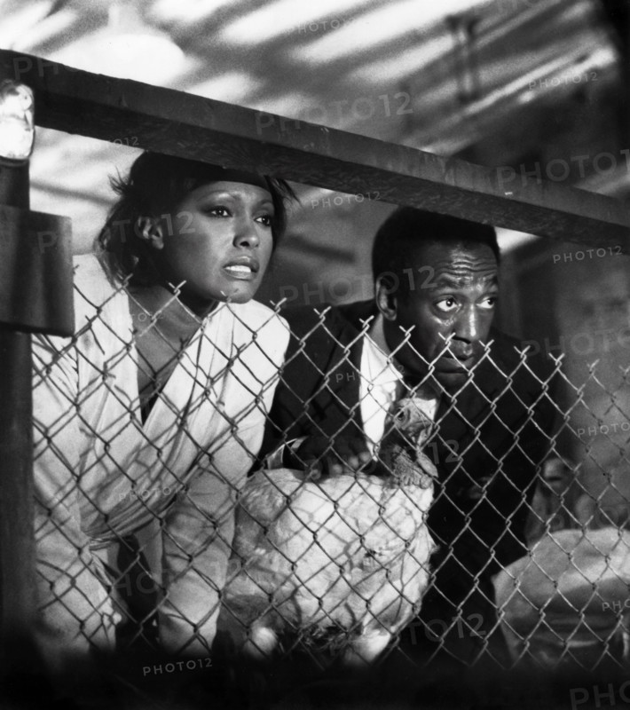 Pat Colbert, Bill Cosby, on-set of the film, "Leonard Part 6", Columbia Pictures, 1987