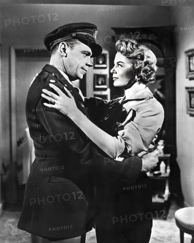 Tom Ewell, Sheree North, on-set of the film, "The Lieutenant Wore Skirts", 20th Century-Fox, 1956