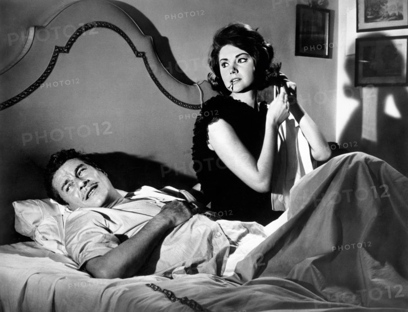 Amedeo Nazzari, Sylva Koscina, on-set of the film, "The Little Nuns", original title: "Le monachine", Cinedistribuzione Astoria, Italy, 1963,  Embassy Pictures, USA, 1965