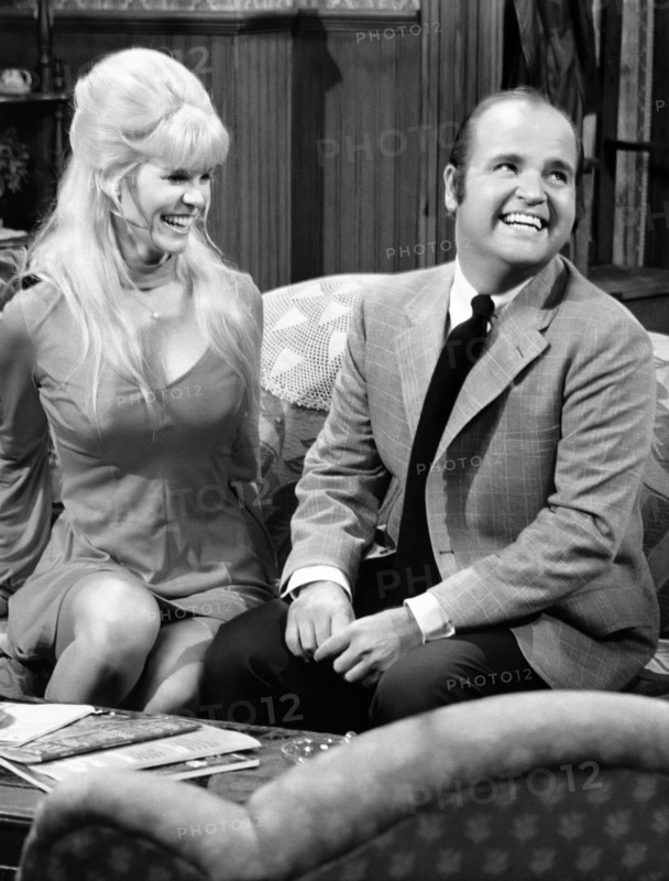 Beverly Carter, Dom DeLuise, on-set of the TV sitcom series, "Lotsa Luck", episode "The Family Flu", NBC-TV, 1973