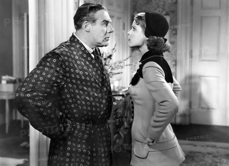 Paul Douglas, Jean Peters, on-set of the film, "Love That Brute", 20th Century-Fox, 1950