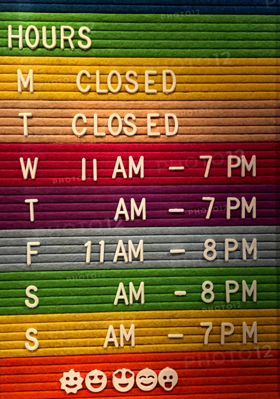 Sign posting business hours