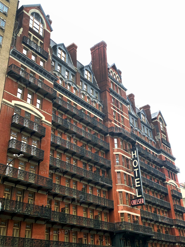 Chelsea Hotel, building exterior, West 23rd Street, New York City, New York, USA