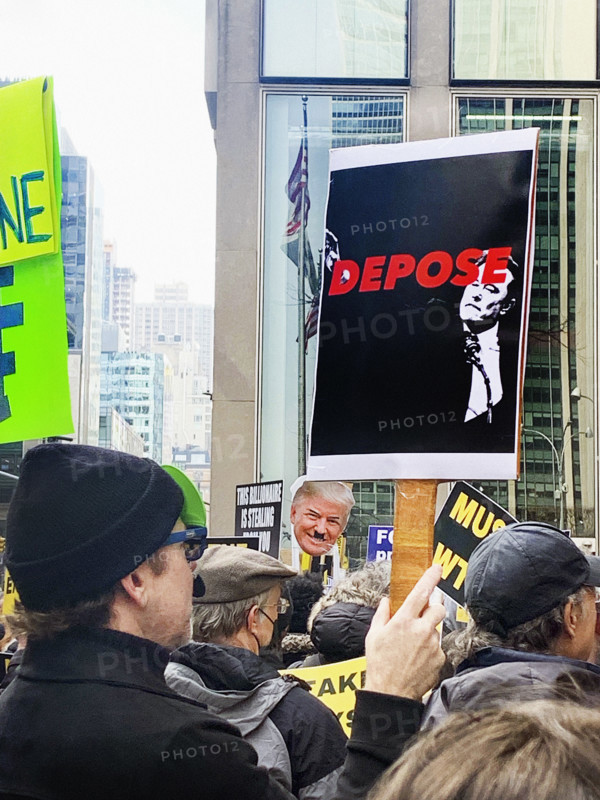 Crowd of protestors against U.S. President Donald Trump outside Fox News, New York City, New York, USA, March 4, 2025