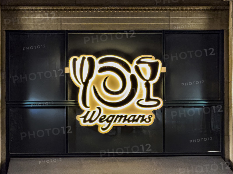 Wegman's, store logo on building exterior, New York City, New York, USA