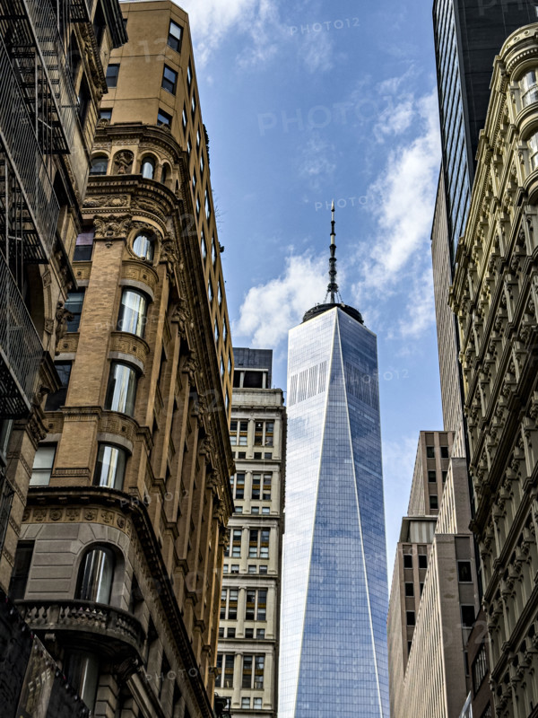 One World Trade Center, low angle view, Financial District, New York City, New York, USA