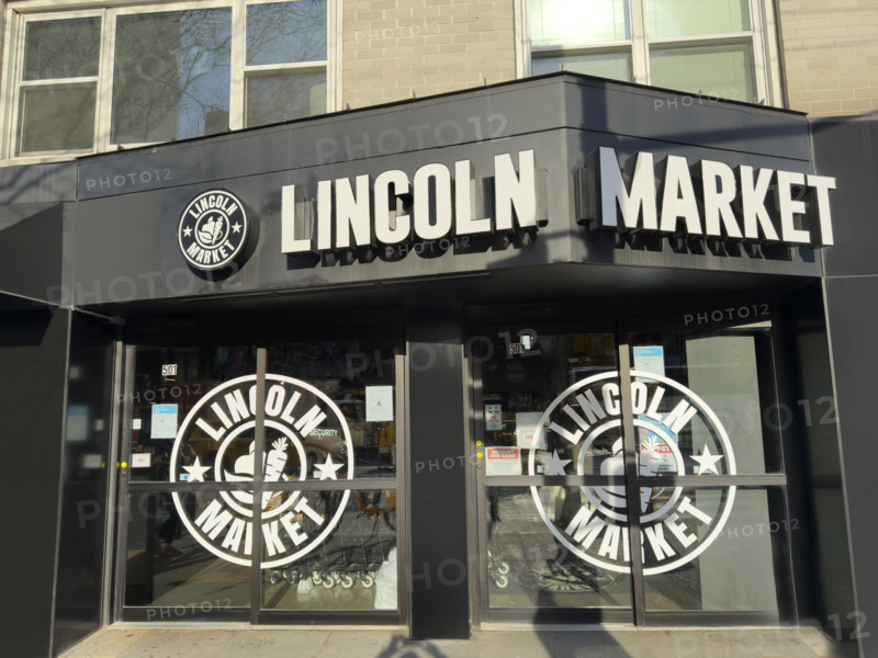 Lincoln Market grocery store, building exterior, Chelsea, New York City, New York, USA