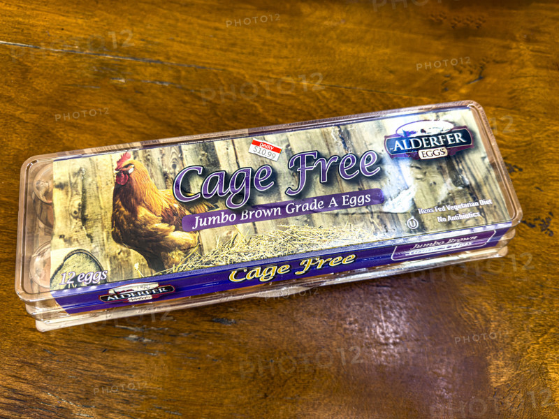 Carton of expensive Cage Free eggs