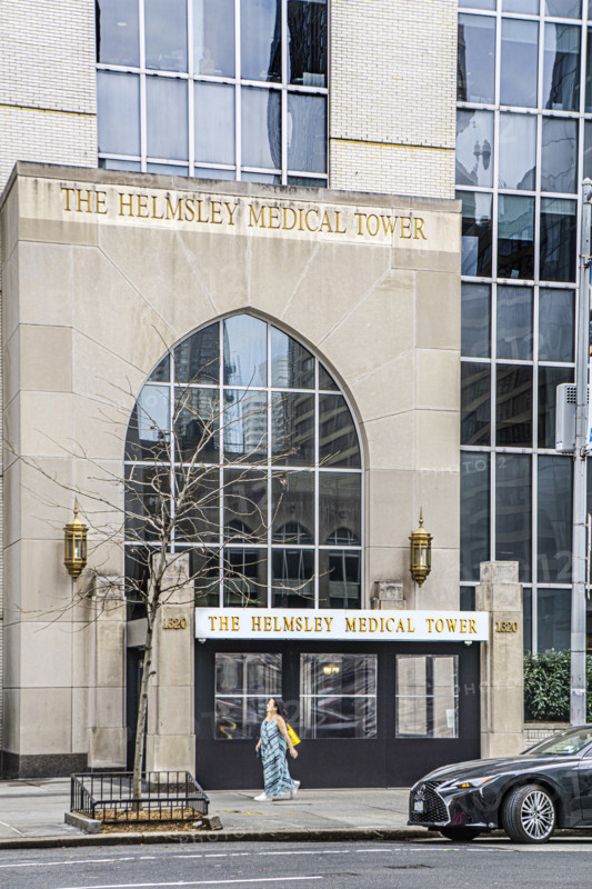The Helmsley Medical Tower, building exterior and entrance, 1320 York Avenue, New York City, New York, USA