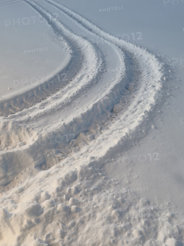 Tire tracks in snow