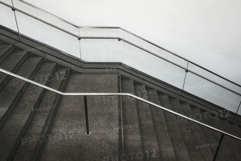 Empty staircase inside commercial building