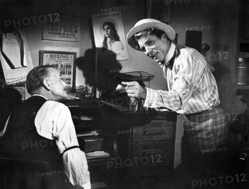 John Qualen, Burt Lancaster, on-set of the film, "Elmer Gantry", United Artists, 1960