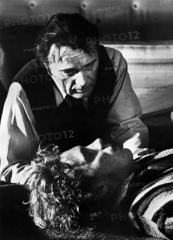 Richard Burton, Peter Firth, on-set of the film, "Equus", United Artists, 1977