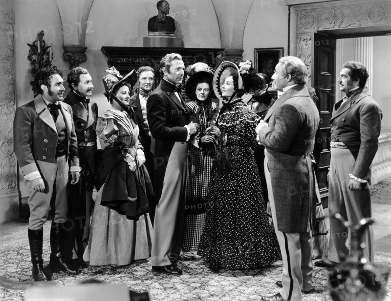 Henry Wilcoxon (center-left)), on-set of the film, "The Corsican Brothers", United Artists, 1941