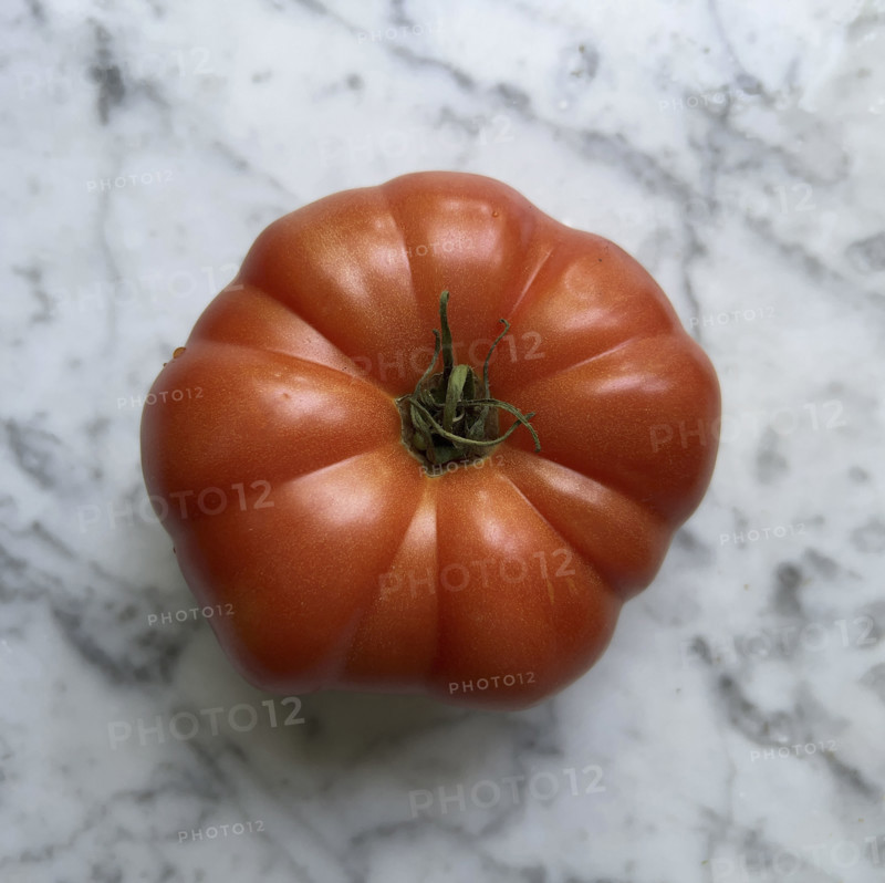 High angle view of heirloom tomato
