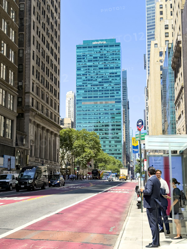 42nd Street looking west with Salesforce Tower in background, New York City