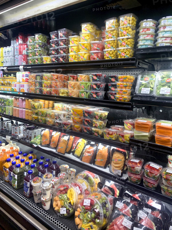 Sliced Fruit Section in Grocery Store