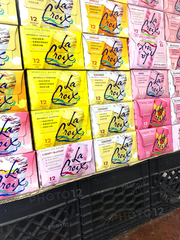 Sparkling Water Display at Grocery Store