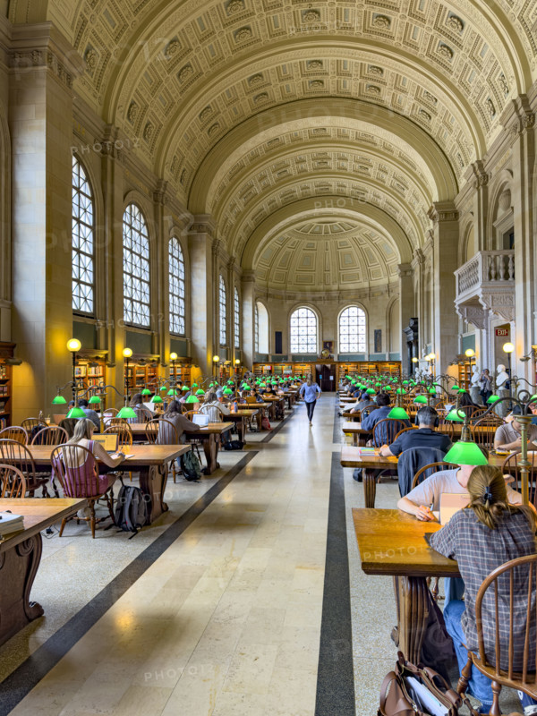 Reading room, McKim Building, Boston Public Library